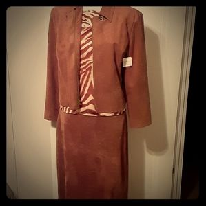 BRAND New Suede skirt, Blouse and jacket Suite